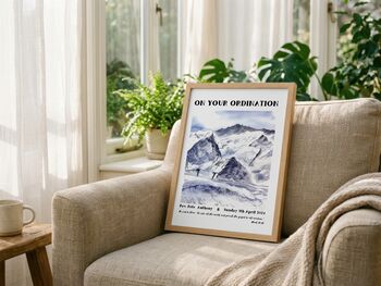 Personalised Ordination Mountains Print Ordination Gift, 9 of 9