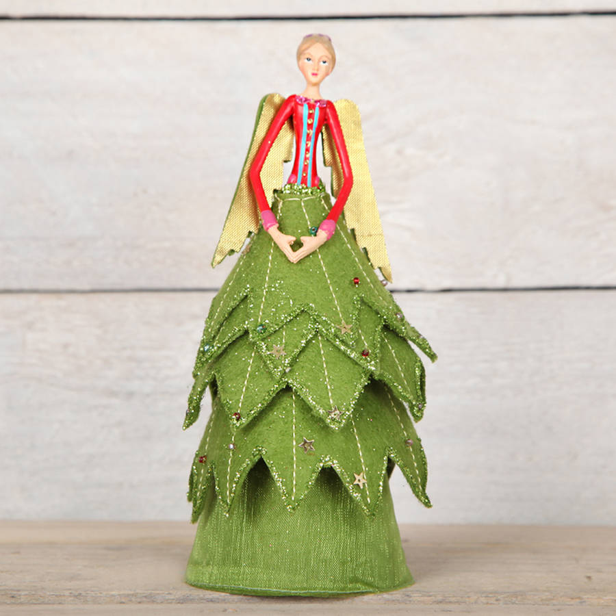 Christmas Fairy Angel Felt Tree Topper By Red Berry Apple