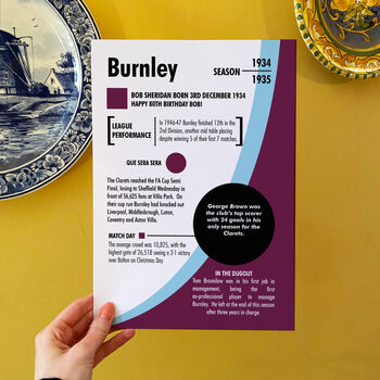 Personalised Season Print Gift For Burnley Fans, 5 of 6
