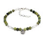 Luck And Light Jade Lotus Bracelet Sterling Silver, thumbnail 2 of 3
