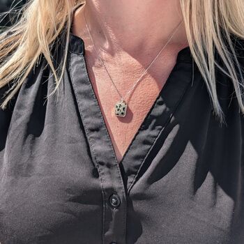 The Rectangle Dalmatian Jasper Necklace, Silver, 2 of 9