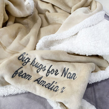 Personalised Sherpa Blanket With Message, 9 of 12