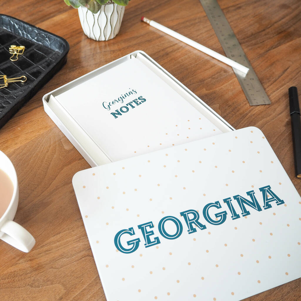 Personalised Dotted Notebook Tin Set By Proper Goose