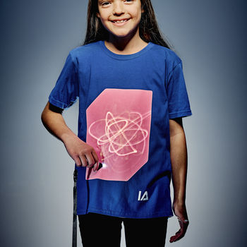 Children's Interactive Glow T Shirt In Blue And Peach, 3 of 5