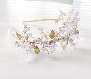 Lilac Boho Bridal Headband, 3 of 4