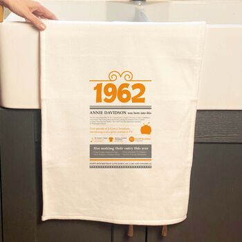Personalised 60th Birthday Gift Microfibre Tea Towel, 7 of 10