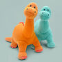 Dinosaur Soft Toy And Personalised Pyjamas, Orange, thumbnail 3 of 9