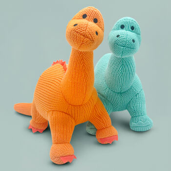 Dinosaur Soft Toy And Personalised Pyjamas, Orange, 3 of 9