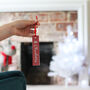 Personalised Straight Bauble With Red Glitter Backing, thumbnail 3 of 5