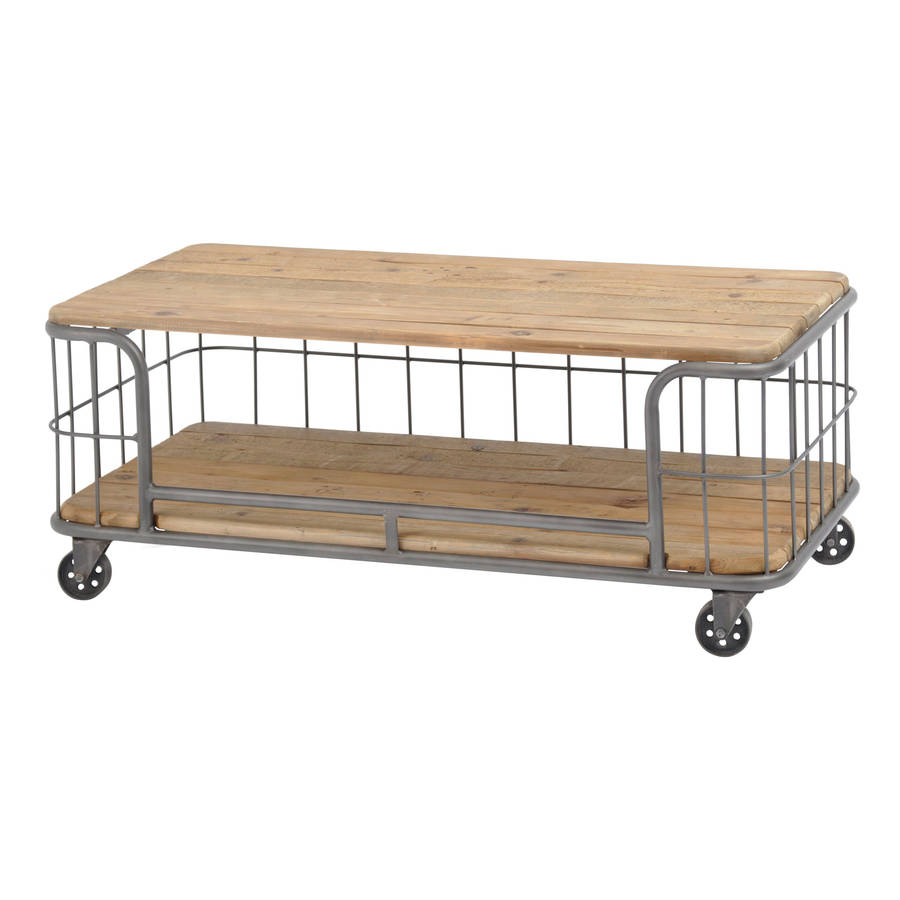 Industrial Coffee Table On Castors By Out There Interiors