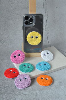 Cute Googly Eyes Punch Needle Phone Grip, 3 of 6