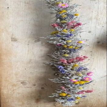 Pink And Blue Dried Flower Garland, 2 of 3