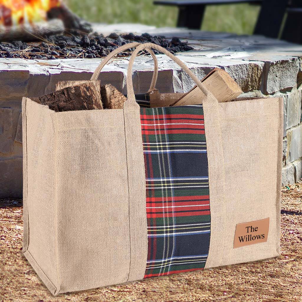 Personalised Natural Jute Log Bag By Dibor