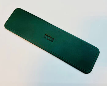 Personalised Dark Racing Green Premium Leather Bookmark, 6 of 8