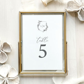 Botanic Crest Wedding Table Number. Min 10, 2 of 4