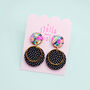 Abstract, Black And White Polka Dot Earrings, thumbnail 1 of 9