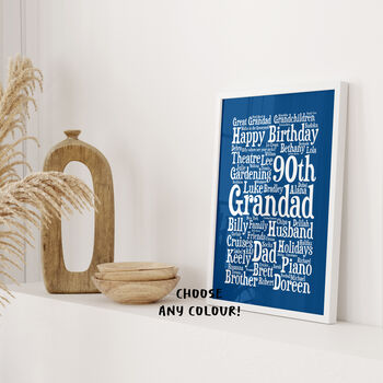 Personalised 90th Birthday Word Art Gift, 3 of 4