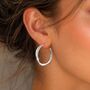 Twisted Gold Plated Sterling Silver Hoop Earrings, thumbnail 6 of 9