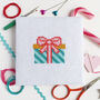 'Gift' Mini Cross Stitch Kit, thumbnail 1 of 2