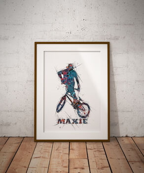 Personalised Bmx Sketch Style Poster, 2 of 5