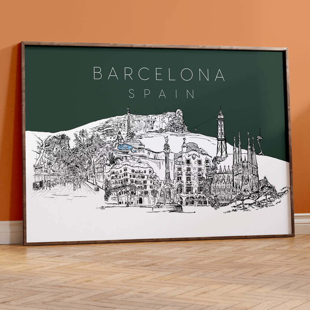 Barcelona Skyline Print, 1 of 8