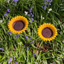 Set Of Three Cast Iron Sunflower Dish Bird Feeders, thumbnail 3 of 7