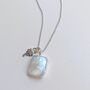 The Duo Moonstone Necklace, Silver, thumbnail 5 of 10