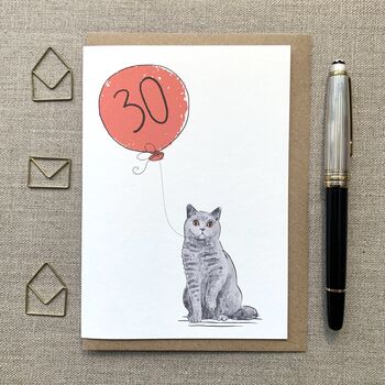 Personalised British Shorthair Cat Birthday Card, 2 of 4