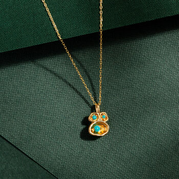 Turquoise Gold Vermeil Plated Birthstone Necklace, 5 of 8