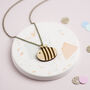 Wooden Bumble Bee Necklace, thumbnail 1 of 12