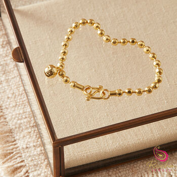 Gold Faceted Ball Musical Charm Bracelet 18 K Gold And Silver, 8 of 12