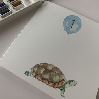 Tortoise 1st Birthday Balloon Card, 6 of 6