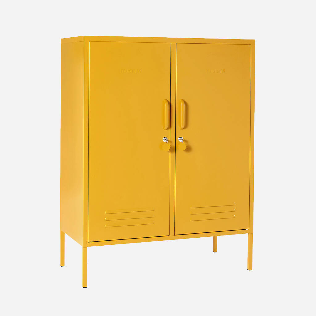 The Midi Locker Storage Unit In Mustard Yellow By Little Deer