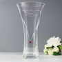 Personalised Heart Ruby Swarovski Hand Cut Glass Vase, thumbnail 4 of 5