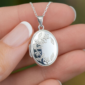 Personalised Sterling Silver Flower Locket, 2 of 9