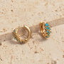 Turquoise Gold Vermeil Plated Galaxy Scatter Huggies, thumbnail 3 of 6
