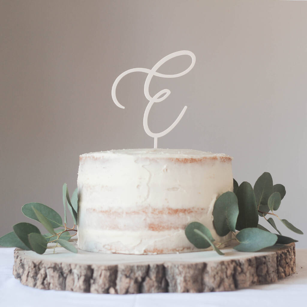 Personalised Initial Simple Wedding Cake Topper, 1 of 5