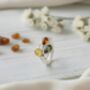 Handmade Tricolour Amber And Sterling Silver Teardrop Ring, thumbnail 3 of 4