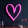 Neon Pink Heart Light, thumbnail 1 of 2