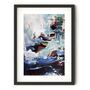 Set Of Two Prints Large Blue Abstract Framed Wall Art, thumbnail 3 of 10