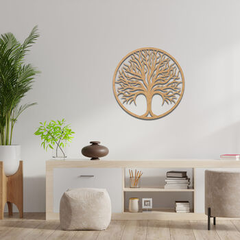 Circular Tree Of Life Wooden Art: Elegance Room Decor, 6 of 9