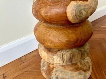 Teak Root Wood Side Coffee Lamp Table Handmade, 7 of 8