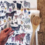 'Farmyard Friends' Illustrated Tea Towel, thumbnail 1 of 5