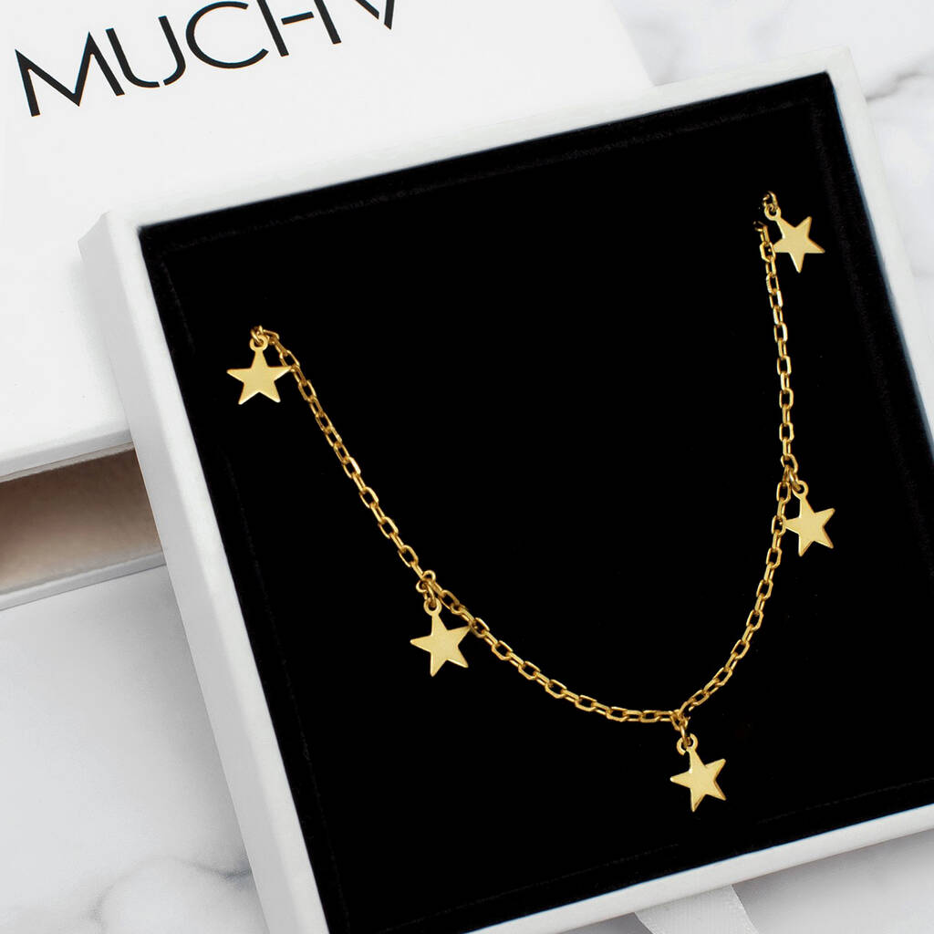 Star Necklace Or Choker Gift For Her 18ct Gold Plated, 1 of 4