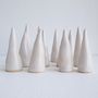 Handmade White Gloss Ceramic Ring Holder Cones, thumbnail 8 of 11