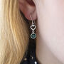 Sterling Silver Heart Birthstone Earrings, thumbnail 5 of 12