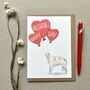 Borzoi Happy Valentine's Card, thumbnail 1 of 2