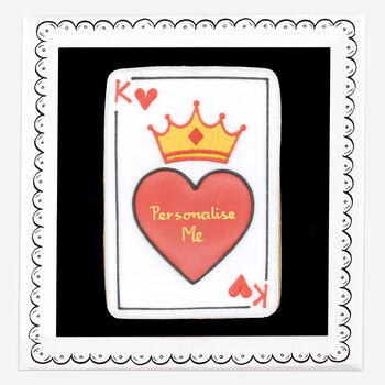 Biscuiteers Hand Iced Personalised King Of Hearts Biscuit Card, 2 of 2