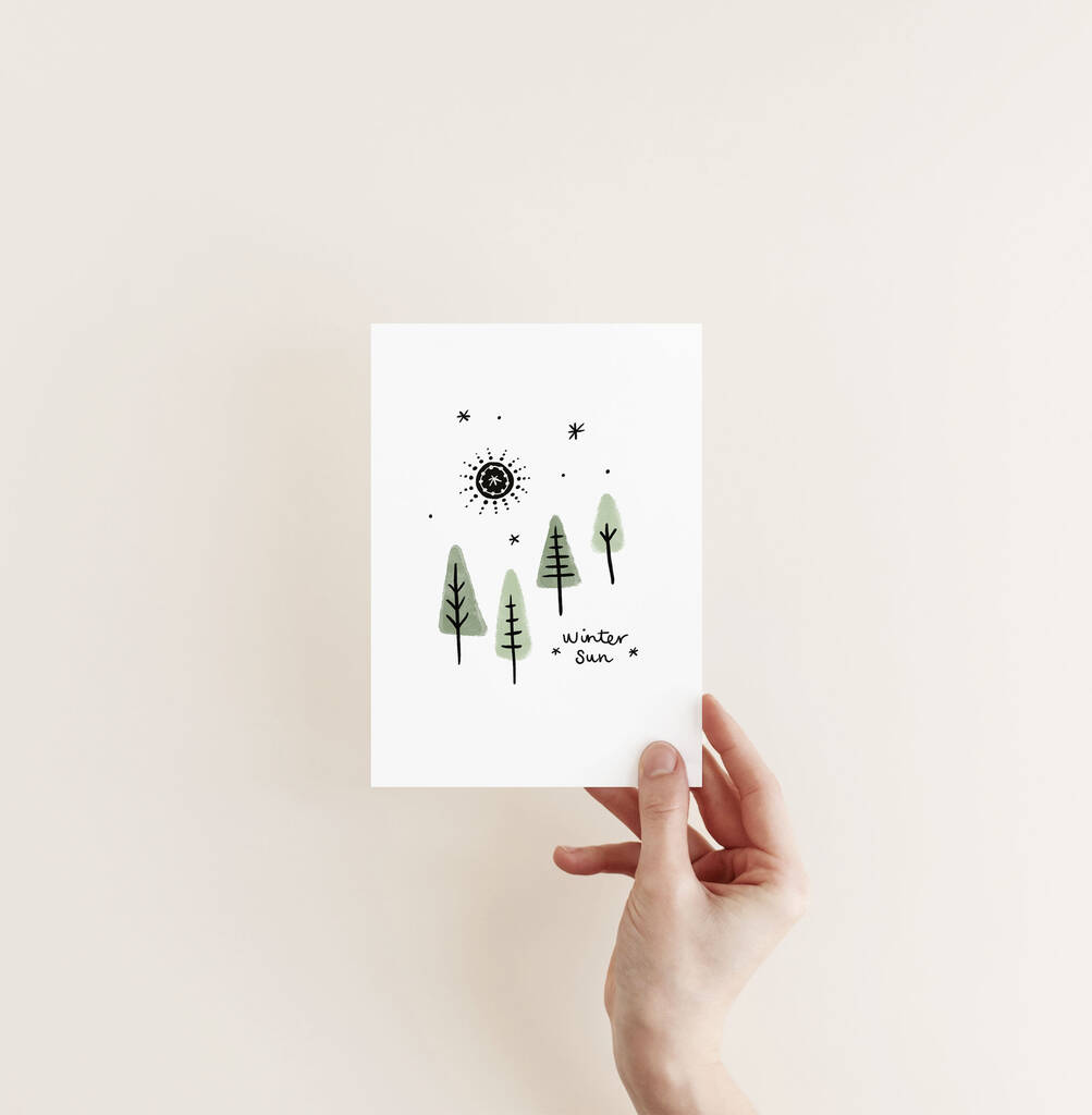 A6 Winter Sun Christmas Card By Juniper Press