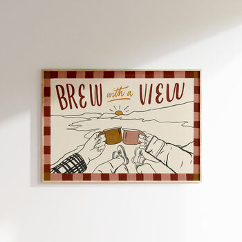 Brew With A View, Tea Poster, Coffee Print, 4 of 9